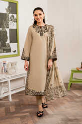 Garnet - Winter 3PC Dhanak Embroidered Suit - SB0150